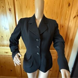 Vintage 40s 50s I Magnin Seattle Suit Jacket Blazer Black Tailored S Union Made